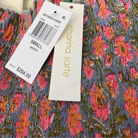 New Charina Sarte Botanica smocked waist mini Skirt in Small - Picture 5 of 8